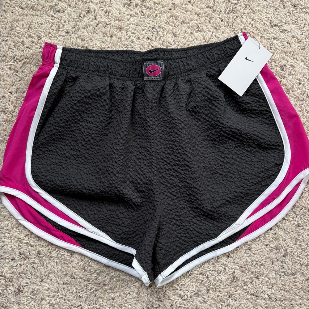 Nike Women's Black and Pink Running Shorts